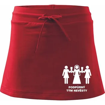 Dámská sukně Nevěsty podpůrný tým - Sportovní sukně - two in one - XL ( Červená )