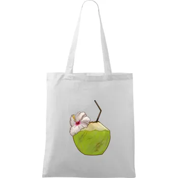 Kokosový nápoj - Taška bavlněná - 42 x 38 cm ( Bílá )