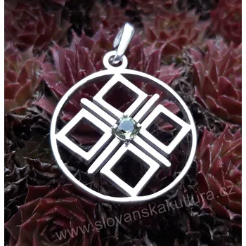 Přívěsek Stříbrný přívěsek s vltavínem - Makoš Rhodiování: Bez Rhodia