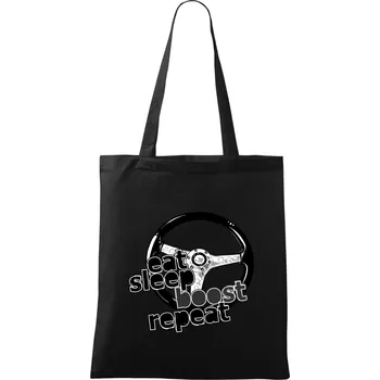 Nákupní taška Eat Sleep Boost repeat - Taška bavlněná - 42 x 38 cm ( Černá )
