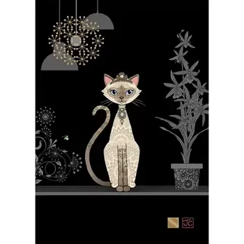 Luxusní přání BUG ART Kočka s korunkou (Blahopřání v obálce s kočkou)