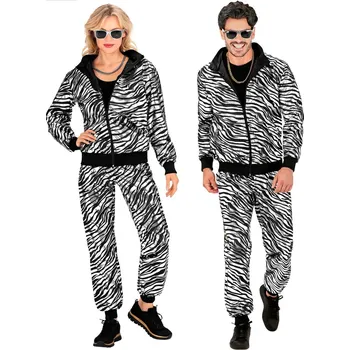 Karnevalový kostým Unisex stříbrná metalická retro disco šusťákovka z 80. a 90. let - XXL