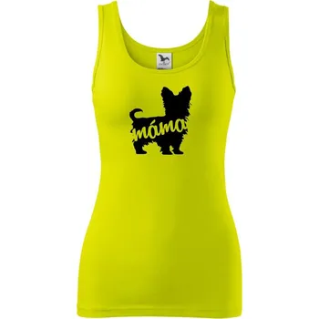 Dámské tričko Jorkšírský teriér máma obrys - Dámské tílko - M ( Limetková )