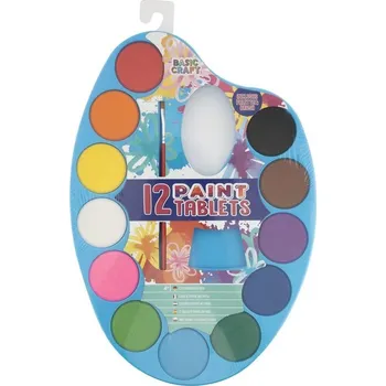 Vodová barva GRAFIX Paleta s vodovými barvami a štětcem Modrá