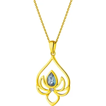 Přívěsek Zlatý přívěsek s diamantem a topazem London Blue - ryzost 585 - 220.330