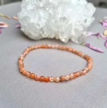 Náramek Náramek z minerálních korálků - sluneční kámen top AUTORSKÁ TVORBA ŠPERKŮ Z MINERÁLŮ