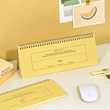 Kalendář Iconic retro nedatovaný týdenní kalendář, žlutá