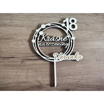 Dortová svíčka Zápich na dort krásné narozeniny s gravírovaným jménem