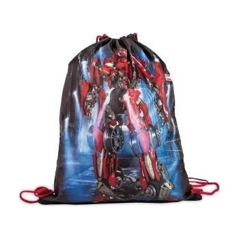 Sáček na přezůvky FOR ME - černý, robot. Rozměr: 39 x 33 cm