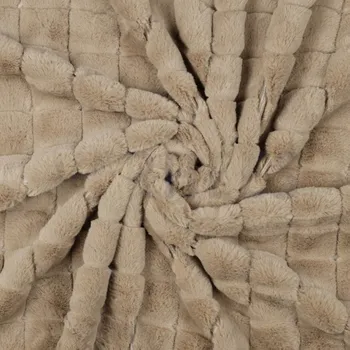 Oděvní umělá kožešina čtverečky 380 g/m2 Barva: Béžová