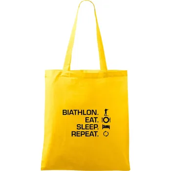 Biathlon Eat Sleep Repeat - Taška bavlněná - 42 x 38 cm ( Žlutá )
