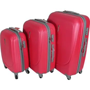 ZF SUITCASE Sada cestovních kufrů 3ks model 606 velikosti M, L a XL barva řůžová růžová