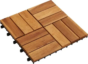 Venkovní dlažba Terasové dlaždice z masivního akáciového dřeva 41585 30 x 30 cm 10 ks