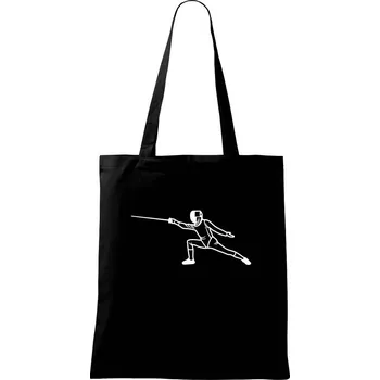 Nákupní taška Šermíř výpad - Taška bavlněná - 42 x 38 cm ( Černá )