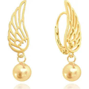 Náušnice 1822 MINET Stříbrné pozlacené náušnice andělská křídla