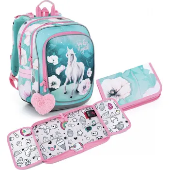 Školní batoh SET Školní batoh s penálem TOPGAL ENDY 22053 jednorožec