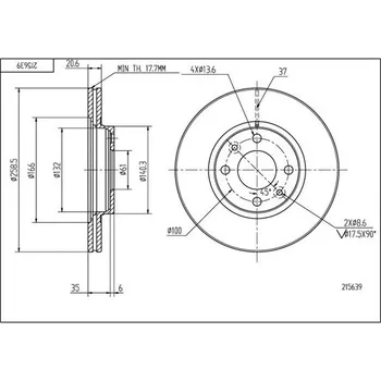 Brzdový kotouč Brzdový kotouč HART 215 639
