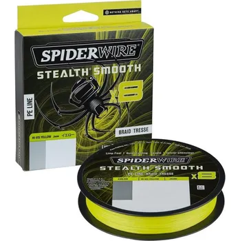 SpiderWire splétaná šňůra Stealth Smooth 8 Hi-Vis Yellow 150m Průměr: 0,15mm, Nosnost (kg): 16,5kg