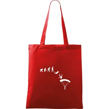Evoluce parašutista seskok - Taška bavlněná - 42 x 38 cm ( Červená )