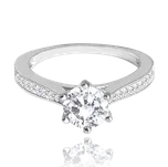 0632 MINET Luxusní stříbrný prsten s bílými zirkony Velikost obvod (mm): 58, Váha: 2,8