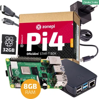 Stolní počítač Raspberry Pi 4B + krabička + 32GB microSD + příslušenství - Velikost RAM : 8 GB