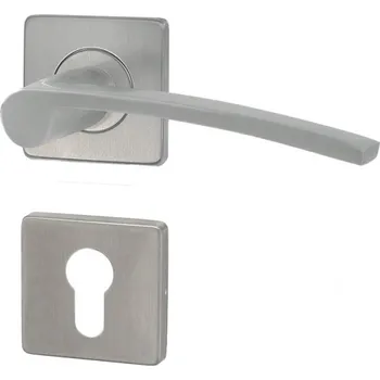 Dveřní kování HOLAR Dveřní kování METAL EXTRA ME 10 s hranatou rozetou Provedení: pro klíč - BB, Povrchová úprava: nerez mat