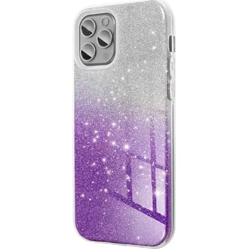 Pouzdro na mobilní telefon Pouzdro Forcell Shining Case iPhone 12 Pro Max - Stříbrné/Fialové