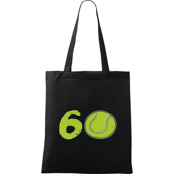 Tenis kulaté narozeniny 60 - Taška bavlněná - 42 x 38 cm ( Černá )