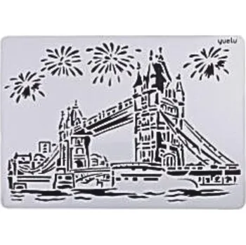 Plast. šablona, SVĚTOVÉ STAVBY 3, 21x29cm, 1ks