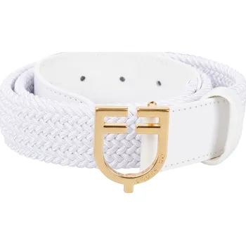 Opasek EQUESTRO Pásek elastický Logo Equestro, gold/white Délka: 70 cm