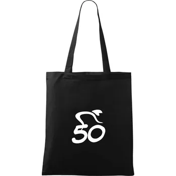 Nákupní taška Cyklista slaví padesátku (50) - Taška bavlněná - 42 x 38 cm ( Černá )