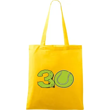 Nákupní taška Tenis kulaté narozeniny 30 - Taška bavlněná - 42 x 38 cm ( Žlutá )