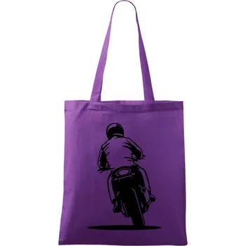 Motorkář na zádech - silnice - Taška bavlněná - 42 x 38 cm ( Fialová )