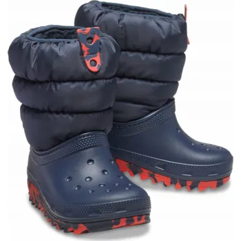 Dívčí pantofle Crocs Crocs Classic Neo Puff Boot Kids 207684-410 Námořnická modrá 34/35