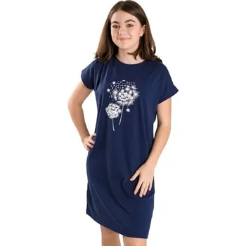Dívčí pyžamo Dívčí a dámská noční košile Betty mode vel. 158-176,M-XXXXL tmavě modrá pampelišky