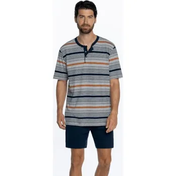Pánské pyžamo Soft Cotton GUASCH Pánské pyžamo CALEB M Tmavě modrá GUASCH Pánské pyžamo CALEB M Tmavě modrá - 8431204666976