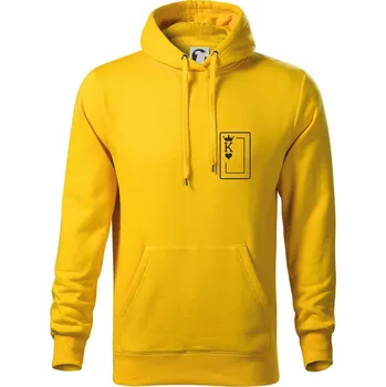 Pánská mikina King of hearts - Mikina pánská Cape s kapucí - S ( Žlutá )