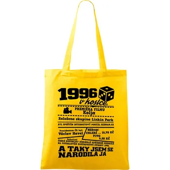 1996 v kostce - Taška bavlněná - 42 x 38 cm ( Žlutá )