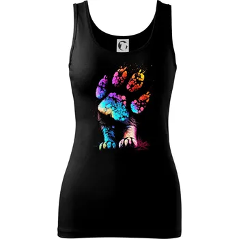 Dámské tričko Abstraktní psí tlapka a nohy - Dámské tílko - S ( Černá )