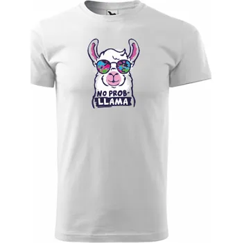 ON-DESIGN Tričko s NO PROB-LLAMA Velikost: 5XL, Barva: bílá