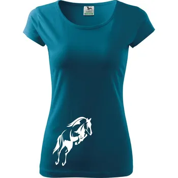 Kůň na zadních - Dámské triko Pure - S ( Petrolejová )