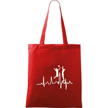 Nákupní taška EKG volejbalistky - Taška bavlněná - 42 x 38 cm ( Červená )