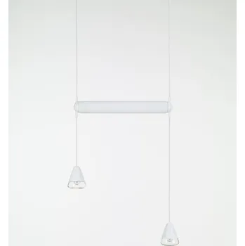 Brokis Závěsné svítidlo Puro Single Horizontal 600, PC1010 Barva skla: Triplex opál, Povrchová úprava baldachýnu: kov - bílý matný komaxit (CCSC618), Barva spodní části: triplex opál (CGGB979)