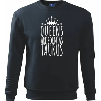 Chlapecké tričko Queens are born as Taurus - Býk - Mikina Essential dětská - 146 cm/10 let ( Námořní modrá (velmi tmavá - téměř černá) )