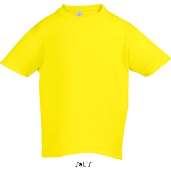 Chlapecké oblečení SOL'S Dětské bavlněné tričko Regent Barva: Žlutá citrónová, Velikost: 10y 130/140