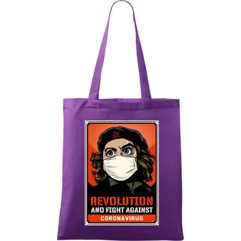 Corona Revolution & Fight - Taška bavlněná - 42 x 38 cm ( Fialová )