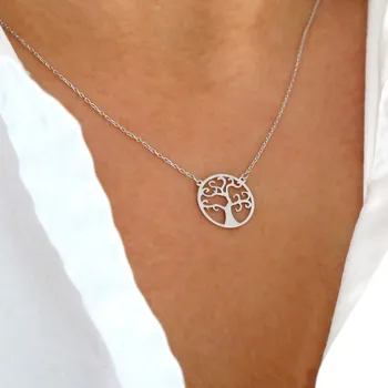 Náhrdelník Zlatý náhrdelník strom života bílé zlato 1,30g 42+3cm Zlato 14k(585/1000)