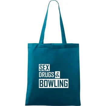 Sex drugs bowling - Taška bavlněná - 42 x 38 cm ( Petrolejová )