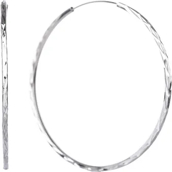 Náušnice Bealio BEALIO Stříbrné náušnice BROUŠENÉ KRUHY 60 mm 03-04656-1118