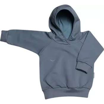 Kojenecká mikina z celoroční teplákoviny MKcool s kapucí MK2347 modrošedá 98 (Mikina kojenecká s kapucí)